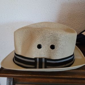 Pau Charly Straw fedora hat